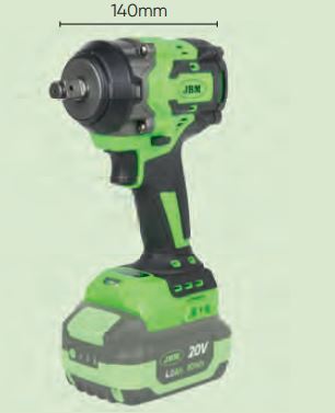 Pistola de Impacto Brushless Batería 1/2" 550Nm JBM