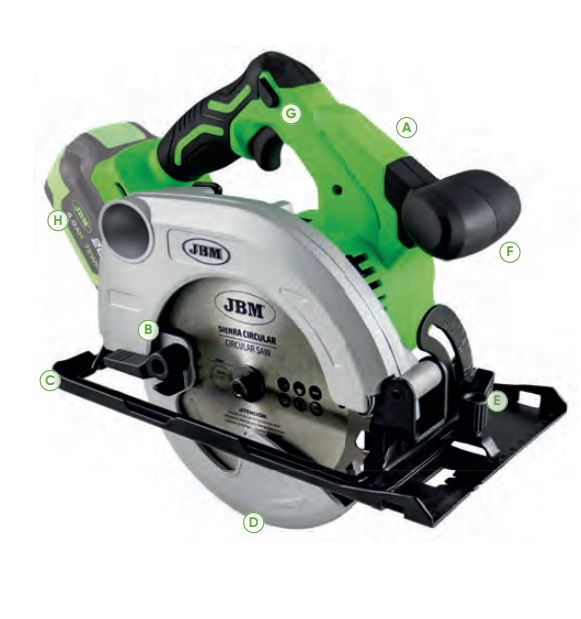 Sierra Circular Batería 20V 165mm JBM