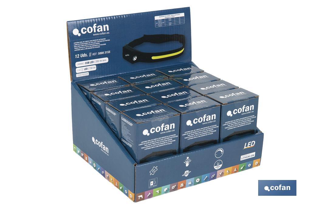 EXPOSITOR LINTERNA DUAL DE CABEZA 12 UDS