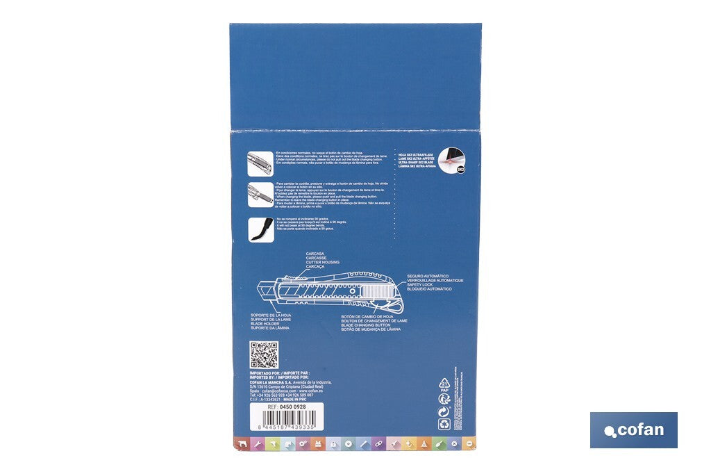 EXPOSITOR DE CÚTER ANTIDESLIZANTE HEAVY DUTY 25 MM 12 UDS.