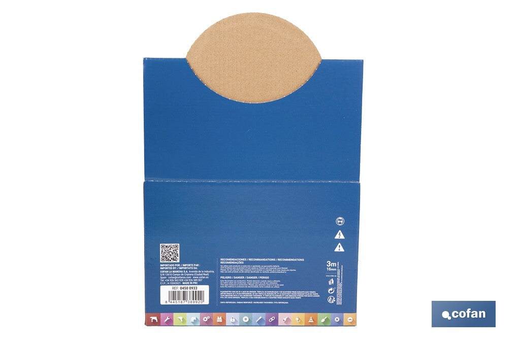 EXPOSITOR DE FLEXÓMETROS CON PROTECCIÓN DE GOMA 16 MM X 3 M 12 UDS.