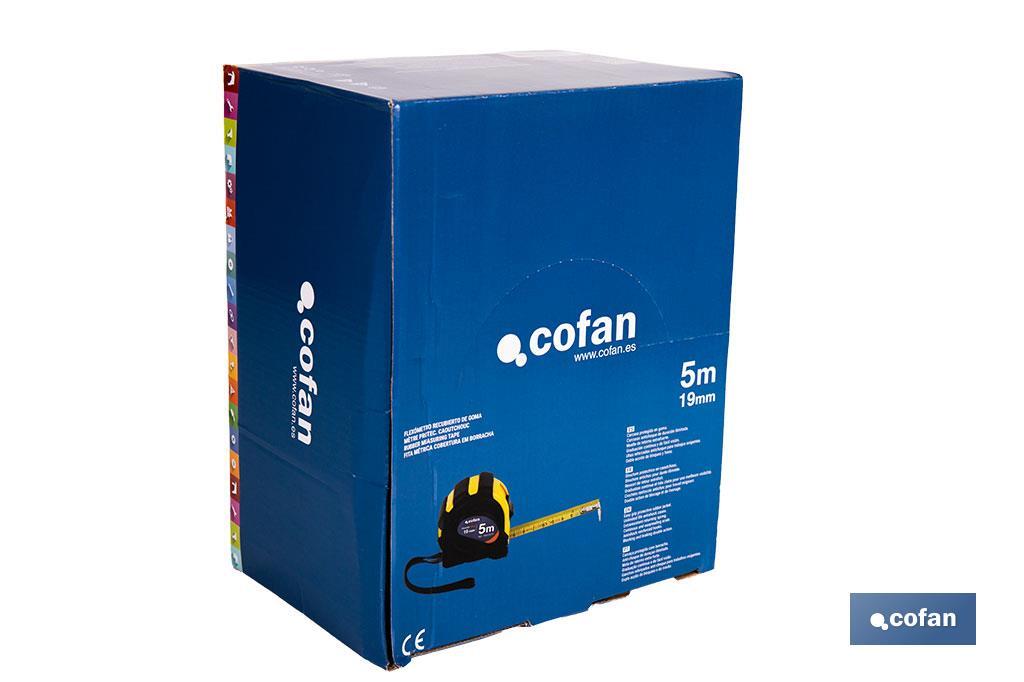 EXPOSITOR DE FLEXÓMETROS CON PROTECCIÓN DE GOMA 19 MM X 5 M 12 UDS.