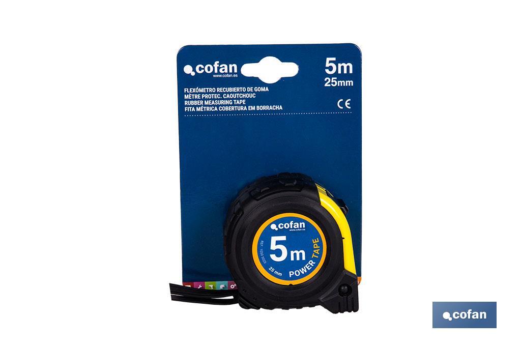 EXPOSITOR DE FLEXÓMETROS CON PROTECCIÓN DE GOMA 25 MM X 5 M 6 UDS.