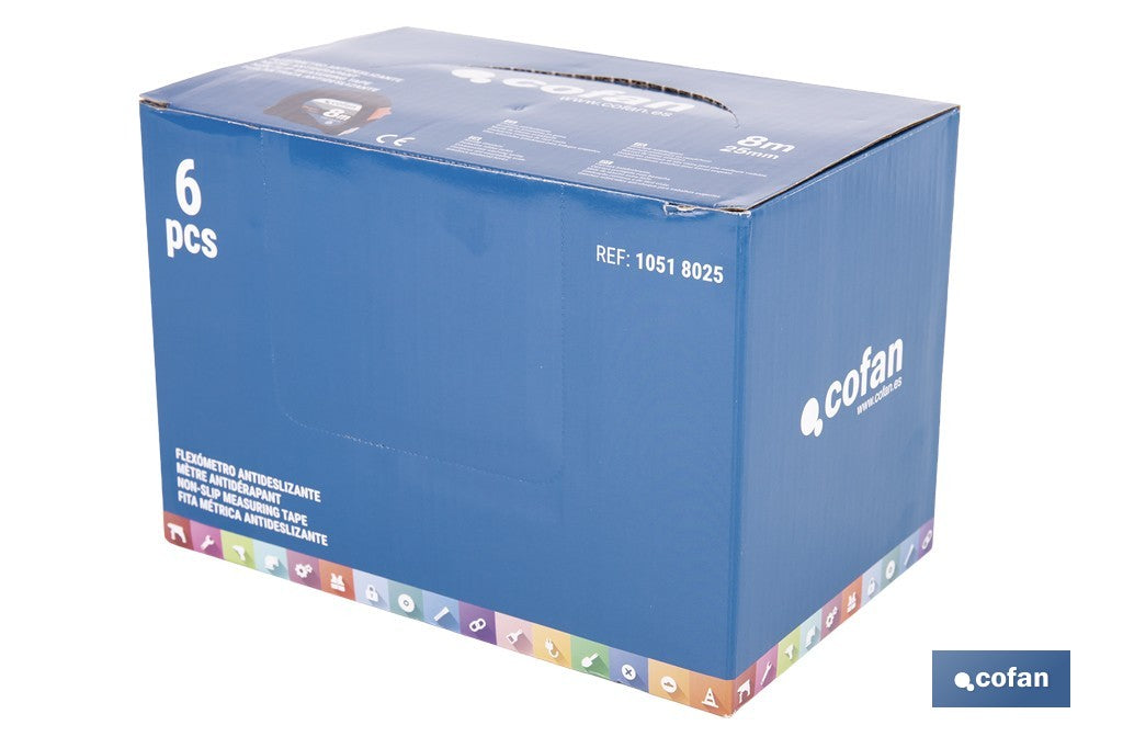 EXPOSITOR DE FLEXÓMETROS ANTIDESLIZANTES 25 MM X 8 M 6 UDS.