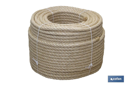 CUERDA SISAL 4 CABOS 6 MM 100 MTS NATURAL