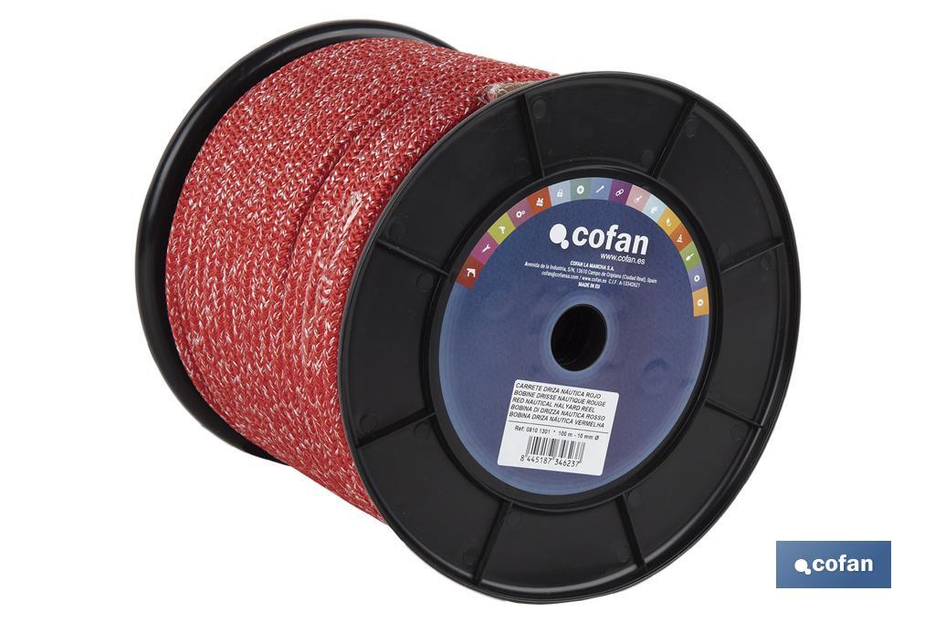CARRETE DRIZA NÁUTICA 8 MM 200 M ROJO