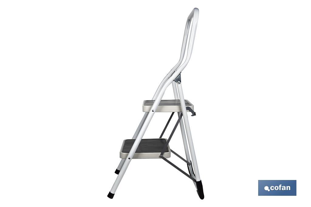 ESCALERA DOMÉSTICA ACERO 2 PELDAÑOS ALTURA 46 CM