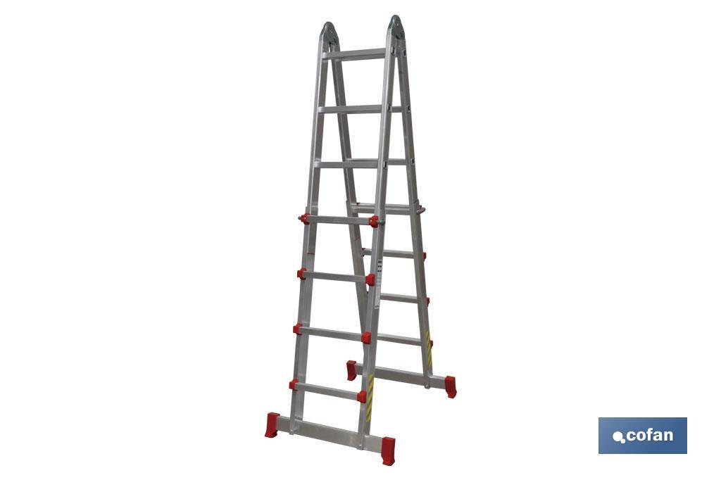 ESCALERA ALUMINIO MULTIPOSICIÓN 4 x 4 PELDAÑOS Y 3,83 M