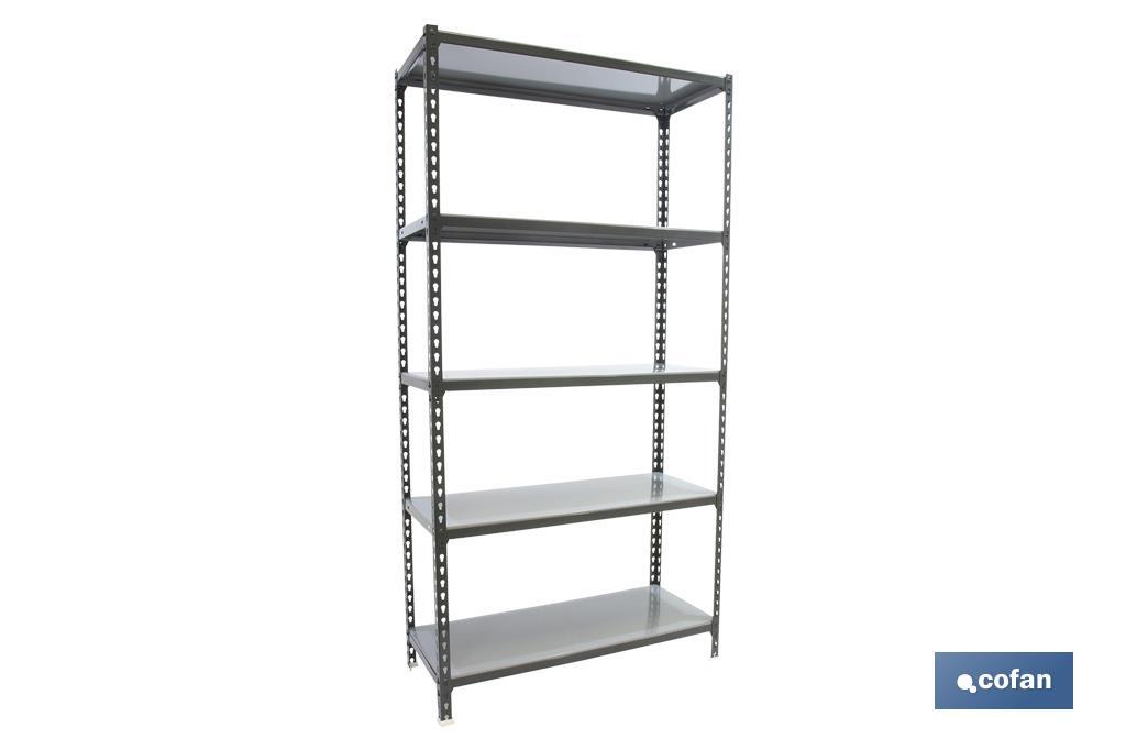 ESTANTERÍA ANTRACITA 5 BALDAS DE ACERO GALVANIZADO 1800 X 900 X 400 MM