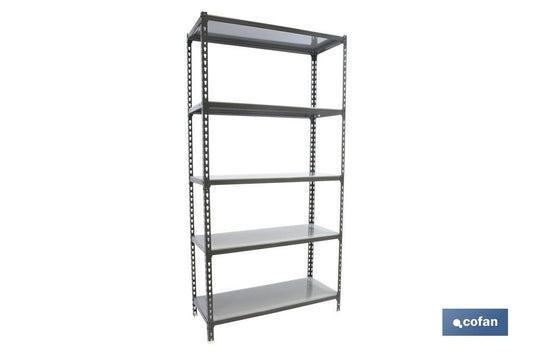 ESTANTERÍA ANTRACITA 5 BALDAS DE ACERO GALVANIZADO 1800 X 900 X 400 MM