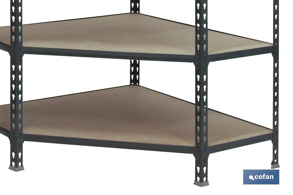 ESTANTERÍA ANTRACITA RINCONERA 5 BALDAS DE MADERA 1800 X 900 X 400 MM