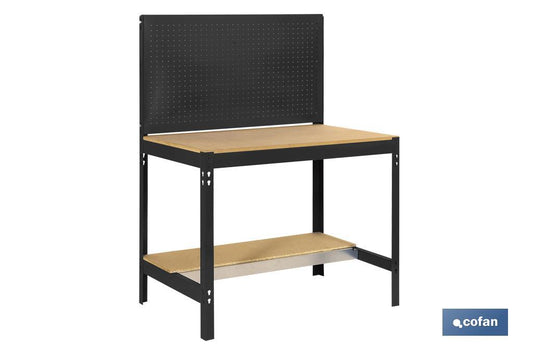 BANCO DE TRABAJO CON PANEL ANTRACITA MADERA L-910 MM