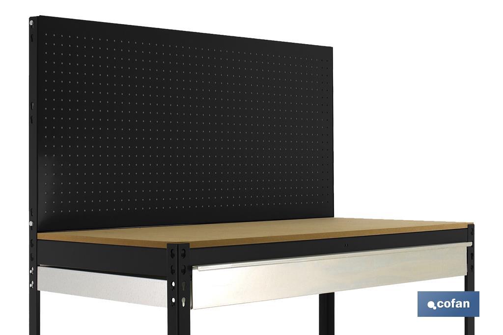 BANCO DE TRABAJO CON CAJÓN Y PANEL ANTRACITA MADERA L-1210 MM