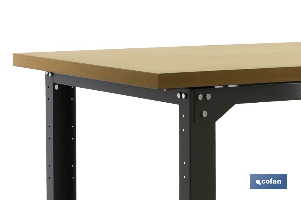 BANCO DE TRABAJO MADERA ANTRACITA L-1200 MM