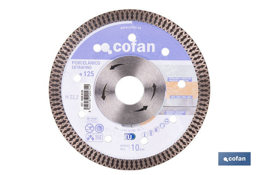 DISCO DIAMANTE PORCELANICO EXTRAFINO H-10mm, 125mm