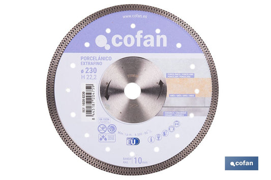 DISCO DIAMANTE PORCELANICO EXTRAFINO H-10mm, 230mm