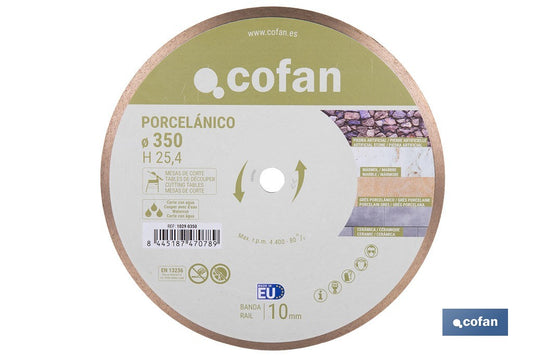 DISCO PORCELANICO MAQUINAS DE MESA 350mm - H25,4