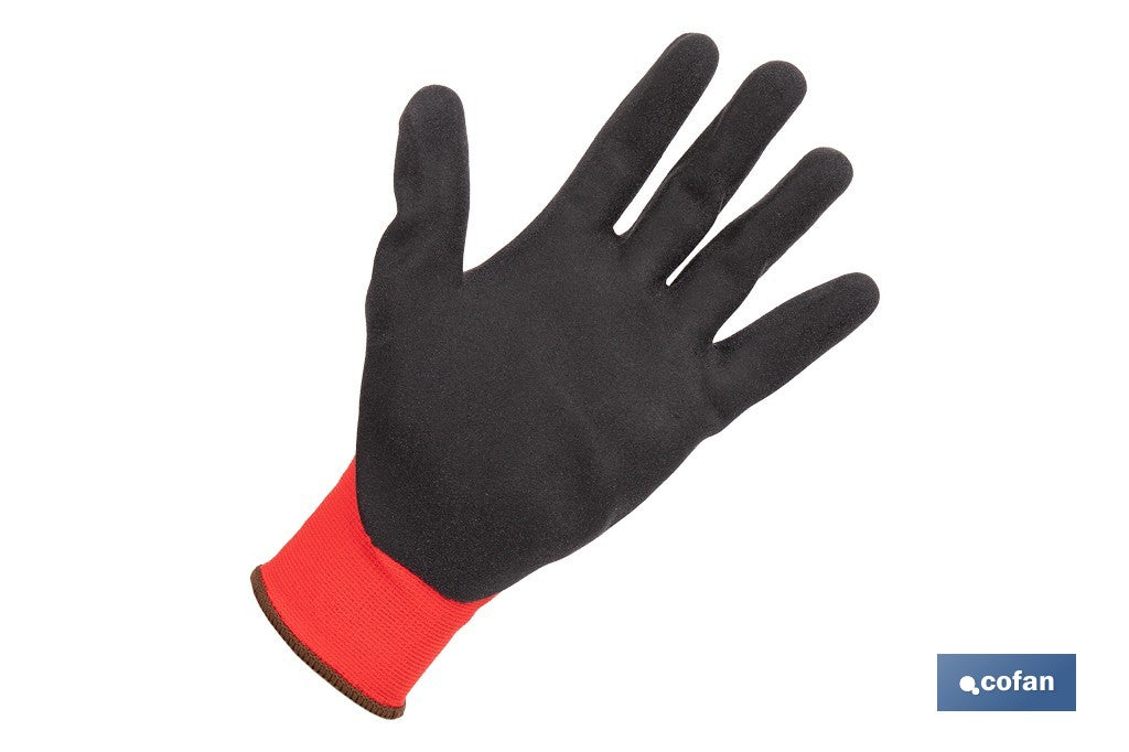 GUANTE IMPREGNADO SANDY COATED ROJO/NEGRO TALLA 8