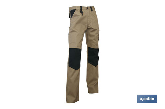 PANTALON TRABAJO "LENOIR" 280gms/m BEIS-NEGRO T-62