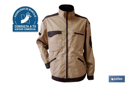 CHAQUETA TRABAJO "BENZ" 280gms/m BEIS-NEGRO T-S
