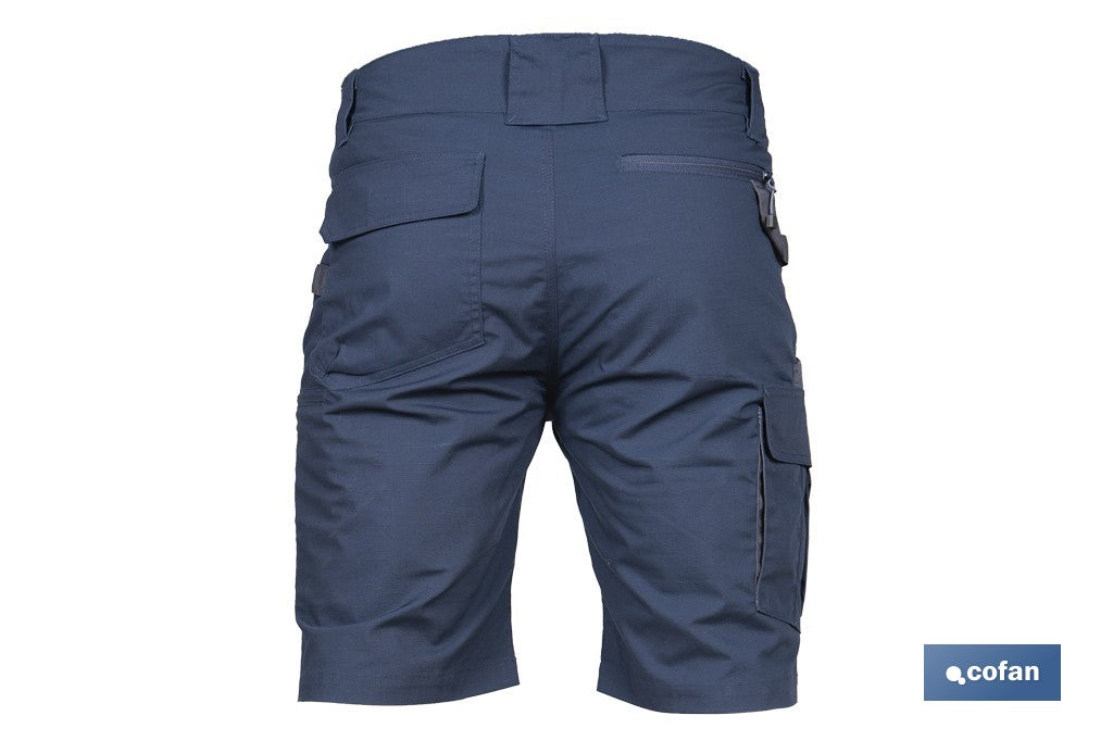 BERMUDAS DE TRABAJO TYR ELASTANO 215 G/M2 AZUL MARINO CON DETALLES GRISES TALLA 38