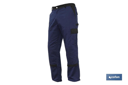 PANTALON TRAB. FLEX. "JANO" SLIM FIT MARINO/NEGRO T-38