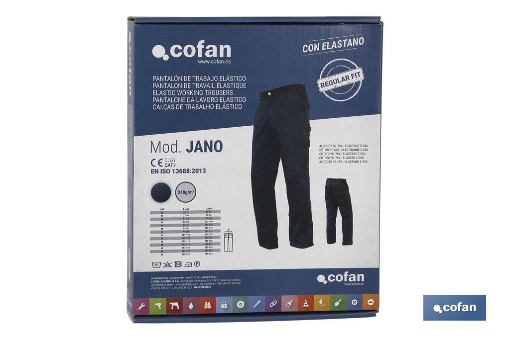 PANTALON TRAB. FLEX. "JANO" REGULAR FIT MAR/NEGRO T-38