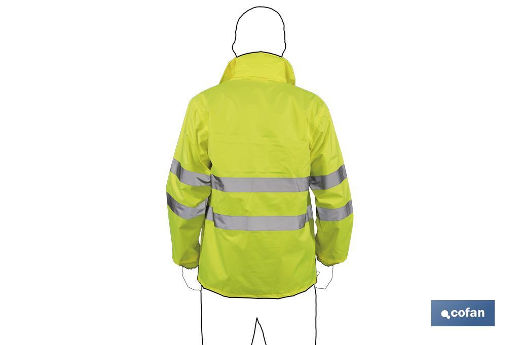 CHAQUETA DE LLUVIA DE ALTA VISIBILIDAD MODELO PÓLUX AMARILLA TALLA XXXL