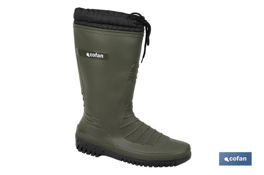 BOTA DE AGUA VERDE/NEGRA CON FORRO POLAR TALLA 36