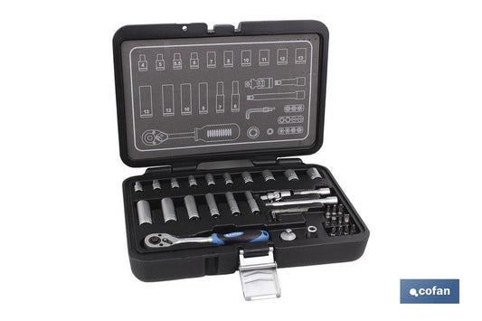 MALETIN 36 PCS PROFESIONAL VASOS 1/4"