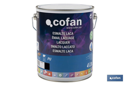ESMALTE LACA AL AGUA NEGRO 4 L SATINADO
