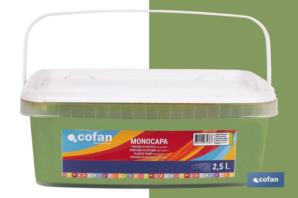 PINTURA PLÁSTICA MONOCAPA "Verde Pistacho" (2,5 LT