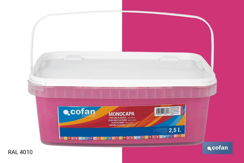 PINTURA PLÁSTICA MONOCAPA "Magenta Suave" (2,5 LT)
