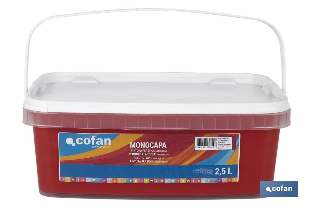PINTURA PLÁSTICA MONOCAPA "Rojo Diablo" (2,5 LT)