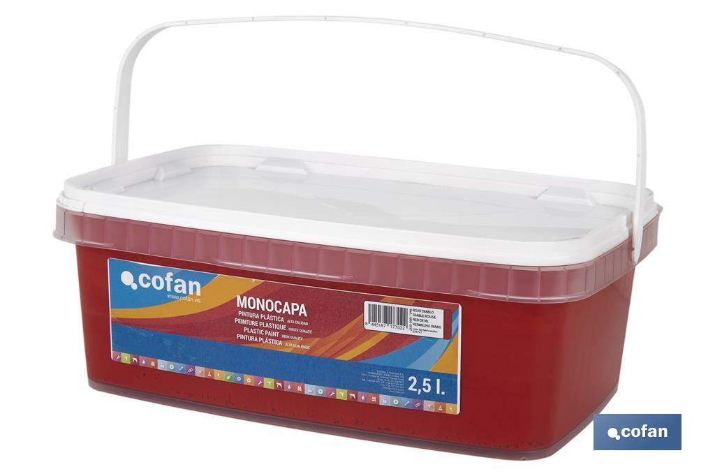 PINTURA PLÁSTICA MONOCAPA "Rojo Diablo" (2,5 LT)