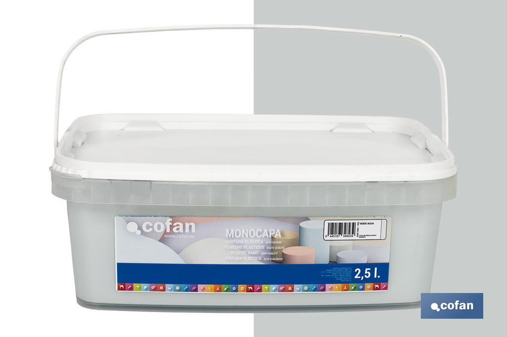 PINTURA PLÁSTICA MONOCAPA VERDE AGUA 2,5 L
