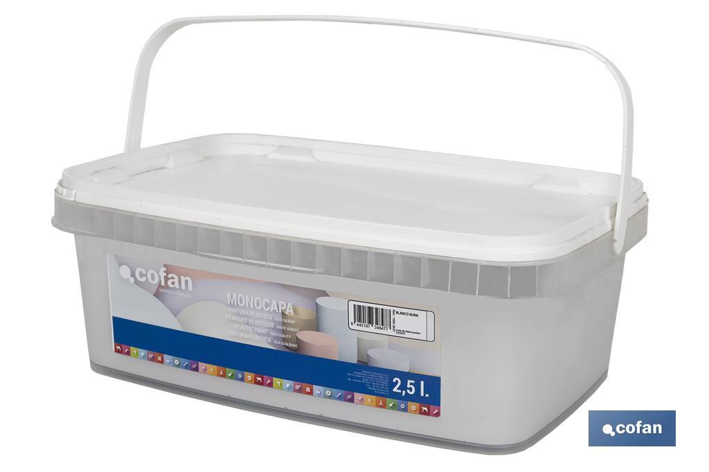 PINTURA PLÁSTICA MONOCAPA BLANCO AURA 2,5 L
