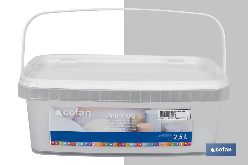 PINTURA PLÁSTICA MONOCAPA BLANCO AURA 2,5 L