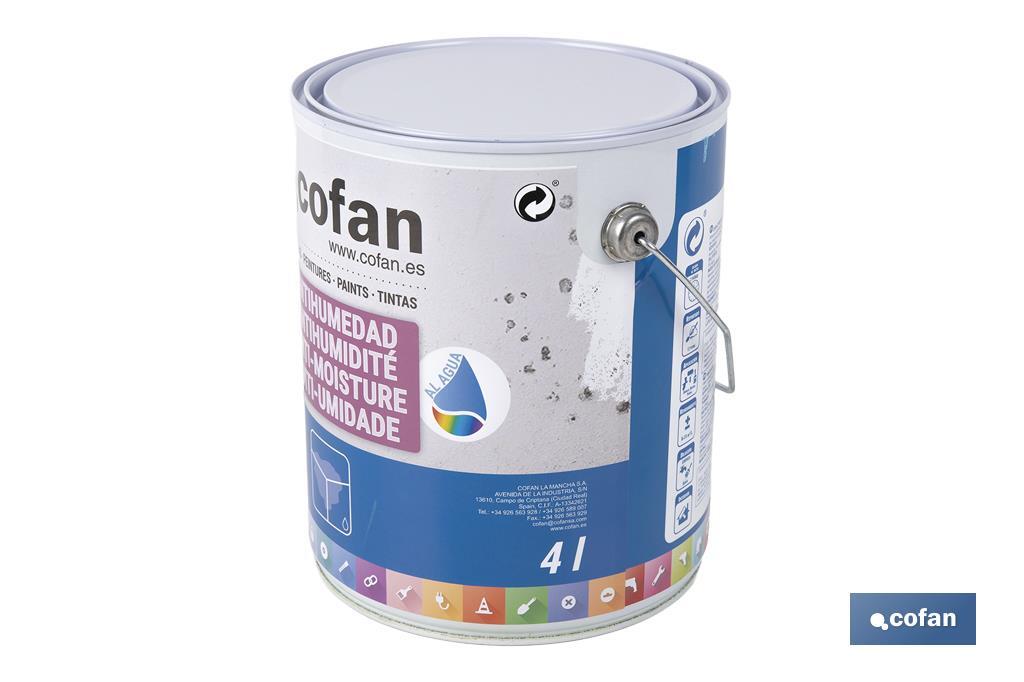 PINTURA ANTIHUMEDAD AL AGUA (4 L)  "BLANCO MATE"