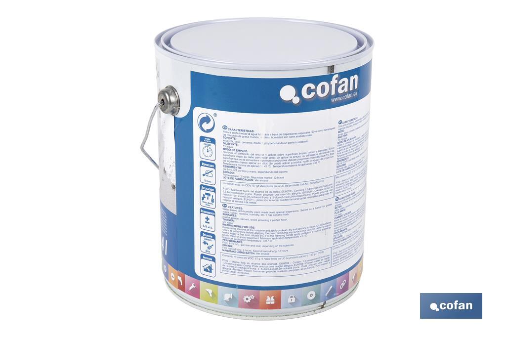 PINTURA ANTIHUMEDAD AL AGUA (4 L)  "BLANCO MATE"