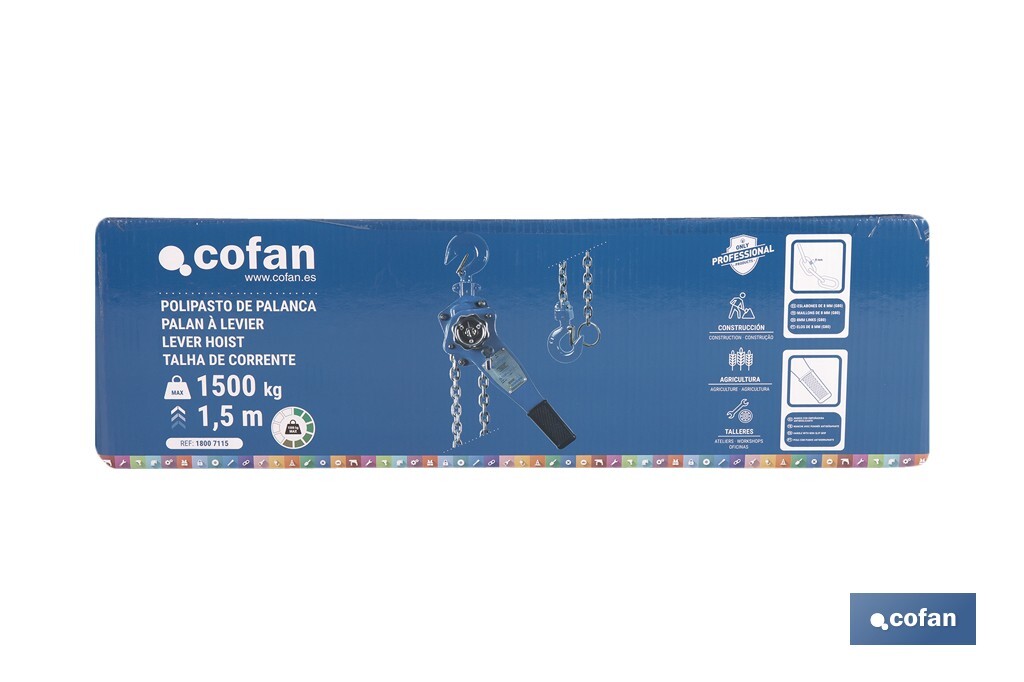 POLIPASTO DE PALANCA 1,5 T ELEVACIÓN 1,5 M