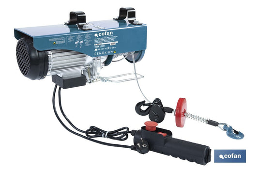 POLIPASTO ELÉCTRICO 1800 W 600/1200 KG ELEVACIÓN 10/20 M