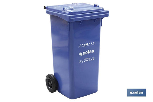 CONTENEDOR 2 RUEDAS 120 LITROS COLOR AZUL