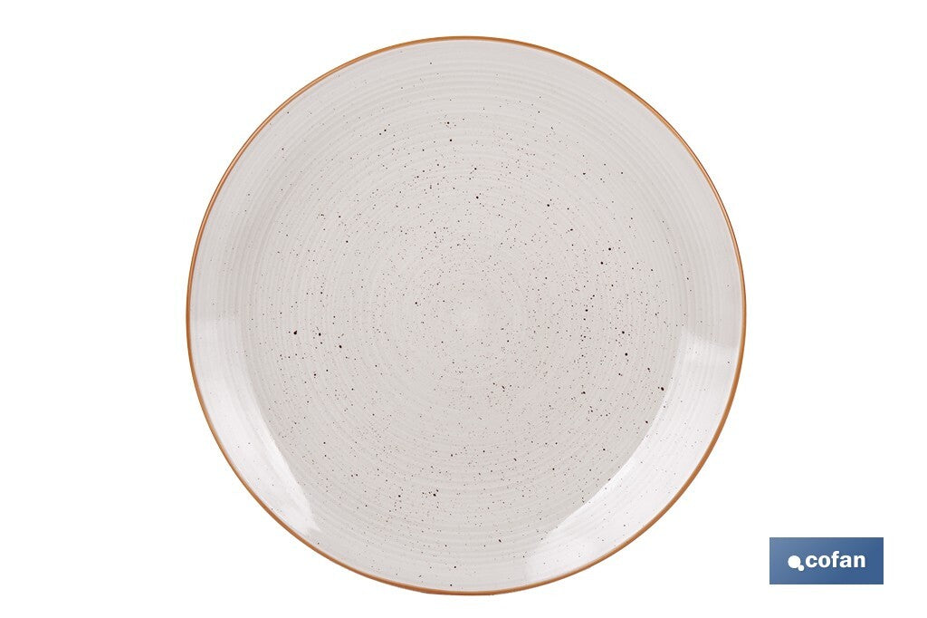 VAJILLA DE CERÁMICA PINTADA A MANO BEIGE ESMALTADO CON BORDE VINTAGE 16 PIEZAS