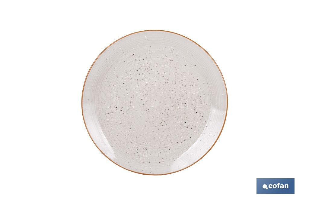 VAJILLA DE CERÁMICA PINTADA A MANO BEIGE ESMALTADO CON BORDE VINTAGE 16 PIEZAS