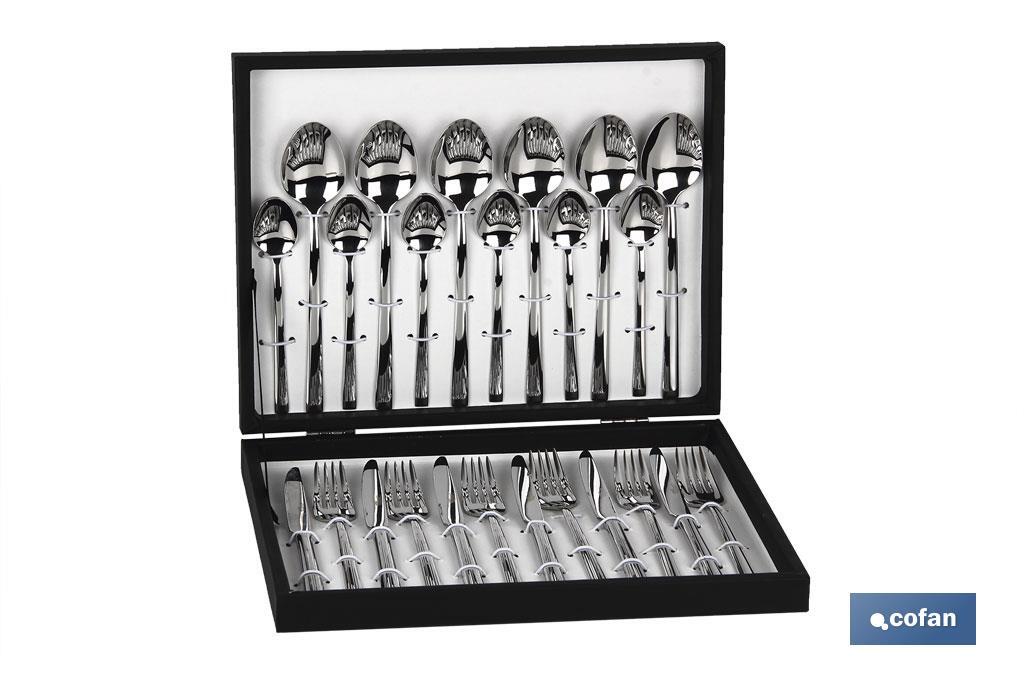 CUBERTERIA INOX MODELO BARI 24 pcs C-18/10 2,5 mm