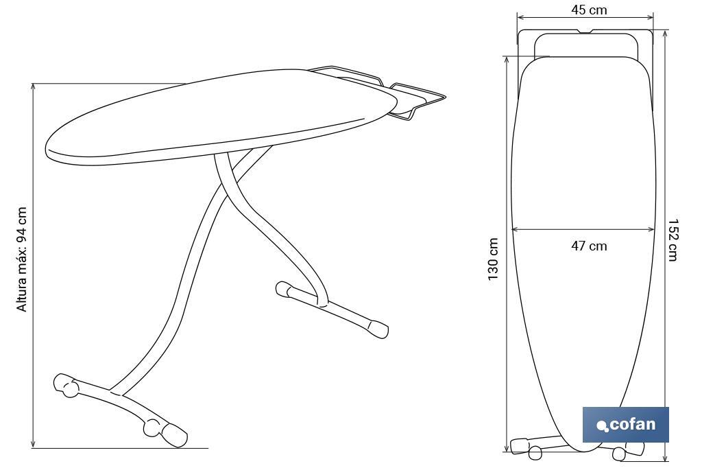 TABLA PLANCHAR 130X47cm MODELO VITTORIA DISEÑO 1