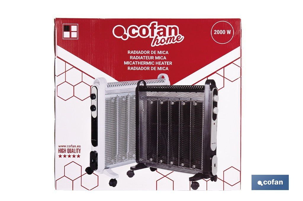 RADIADOR DE MICA BLANCO MODELO ASTANA 2000W