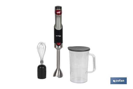 BATIDORA DE MANO ELÉCTRICA CON ACCESORIO BATIDOR Y VASO MEZCLADOR  800W