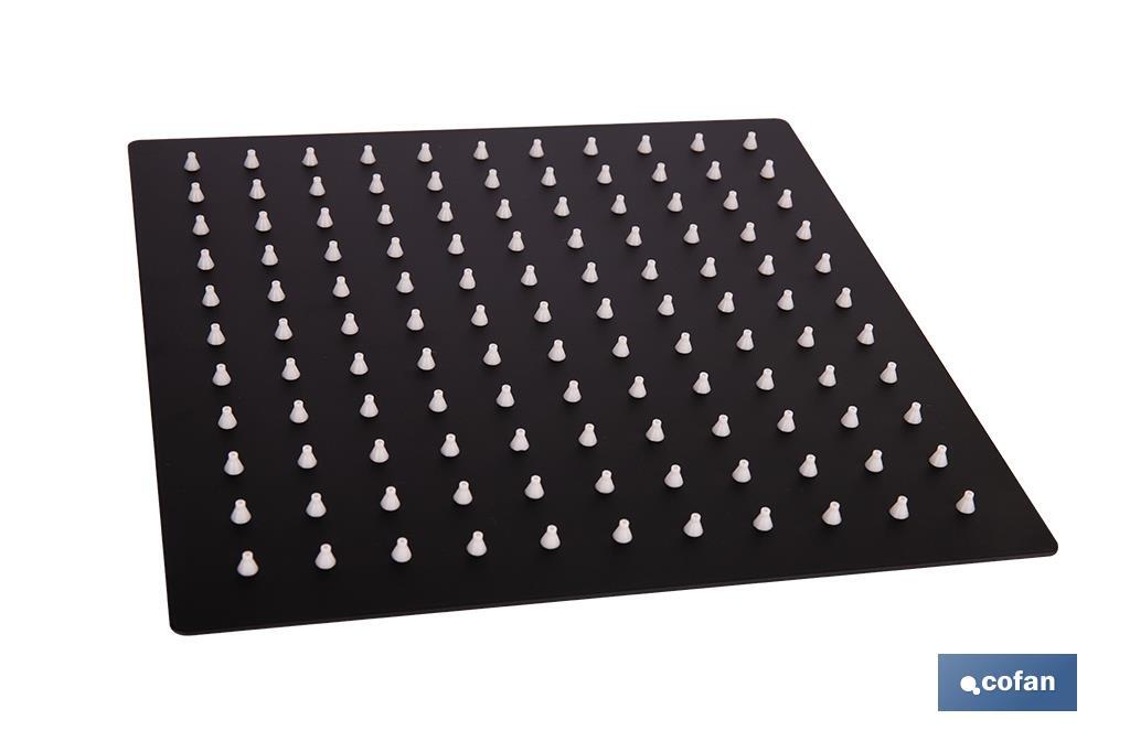 CABEZAL DE DUCHA CUADRADO EXTRAFINO DE ACERO INOXIDABLE 304 NEGRO MATE 24,5 X 24,5 CM